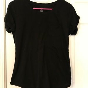 a.n.a black, cuffed shirt sleeve t-shirt.